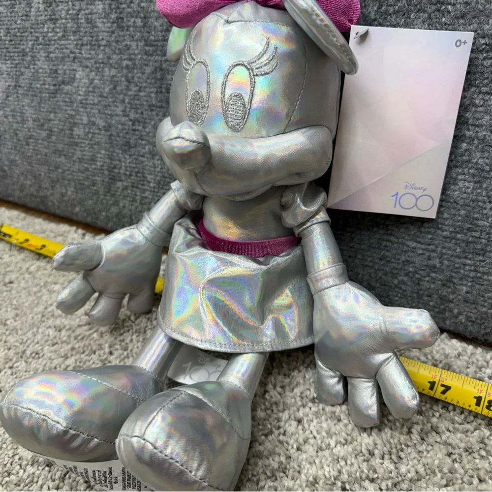 Disney Minnie Mouse plush‎ 100th anniversary silver platinum pink toy